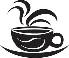 sorbo y disfrutar esencia negro café taza artístico sorbo perfección negro café taza vector