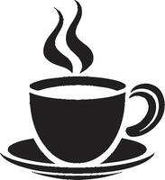 artesanal sorbo encanto negro café taza Mañana aroma deleite café taza en negro vector