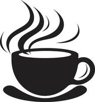 elegante Café exprés encanto negro café taza sorbo y saborear maestría café taza en negro vector