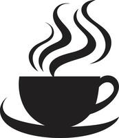 elegante sorbo emblema negro de café taza jarra maestría negro de café taza vector