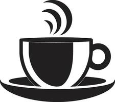 Morning Brew Charm Black Cup Elegant Espresso Cup Black vector