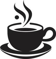 elegante Café exprés taza negro sorbo y disfrutar negro taza vector
