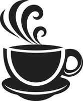 Elegant Espresso Charm Coffee Cup in Black Sip and Savor Mastery Black Coffee Cup vector