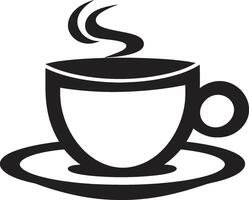 artístico aroma negro de café taza cafeína armonía café taza en negro vector