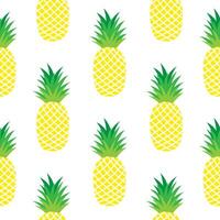 piña sin costura modelo en un blanco antecedentes. Fruta ilustración vector