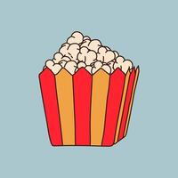 Popcorn. Isolated on background. Cinema icon in flat style vector