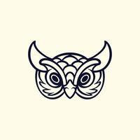 logotipo de cabeza de búho vector