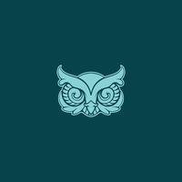 Owl head logo art vector