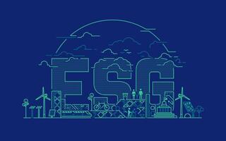 concept of ESG or environmental social and governance, graphic of city combined with ecology element vector