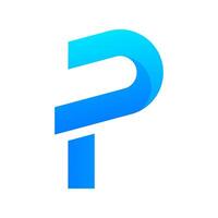 p gradient creative logo design vector