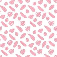 Modern abstract background with leaves and flowers in Matisse style. seamless pattern with Scandinavian cut out elements. Hand drawn contemporary art collage. vector