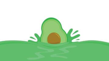 splash water avocado vector