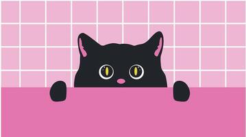 wallpaper black cat vector