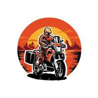 Adventure Trail Motor Bike Emblem Logo Isolated vector