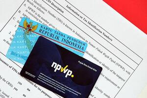 Indonesian NPWP new tax id Number and KTP identity card for taxpayers and citizens photo