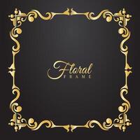 dorado floral marco clásico decorativo ornamento vector