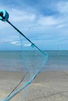 pescar red en el playas foto