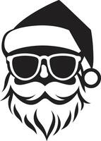 Iced Out Santa Stylish Chill Factor Santa Black Coolness vector