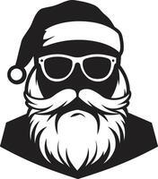 Polar Claus Coolness Black Santa Cool Yule Stylish Santa vector