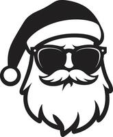 Slick Santa Vibe Cool in Black Polar Claus Charm Black Cool Santa vector