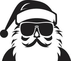 Chill Kris Kringle Coolness Slick Santa Charm Black ic vector