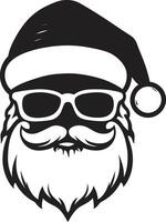 Slick Santa Style Black Cool Santa Polar Claus Appeal Cool Black Santa vector