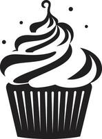 Sweet Indulgence Black Cupcake Decadent Delight Cupcake Black vector