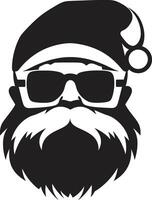 Frosty St. Nick Style Black Cool Santa Chill Kris Kringle Black Cool Santa vector