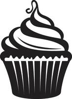 Tasty Treats Cupcake Black Baked Perfection Black Cupcake vector