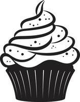 Frosted Temptation Black Cupcake Sugary Joy Cupcake in Black vector