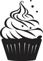 Delectable Temptation Black Cupcake Bakery Elegance Cupcake Black vector