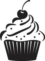 Whipped Bliss Charm Black Cupcake Frosted Temptation Cupcake Black vector