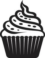 Sweet Indulgence Black Cupcake Decadent Delight Cupcake Black vector