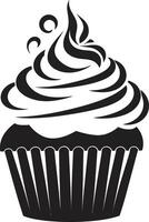 Indulgent Treat Cupcake Black Sugar Coated Bliss Black Cupcake vector