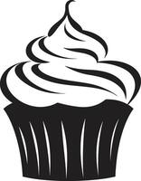 Sweet Indulgence Black Cupcake Decadent Treat Cupcake in Black vector