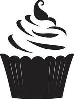 Cupcake Elegance Black Sweet Treat Mastery Black Cupcake vector