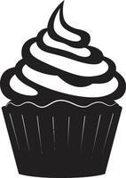 Indulgent Charm Black Cupcake Sugar Coated Elegance Black Cupcake vector