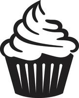 Divine Confectionery Black Cupcake Deliciously Crafted Black Cupcake vector