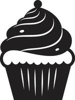 Tasty Delicacy Black Cupcake Baked Joy Cupcake in Black vector