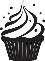 Decadent Delights Cupcake in Black Sugar Rush Elegance Black ic Cupcake vector