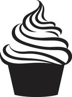 Sugar Coated Elegance Black Cupcake Whipped Perfection Cupcake Black vector