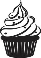 Bakery Bliss Cupcake Black Gourmet Temptation Black Cupcake vector