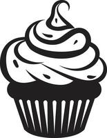 Flavorful Delight Cupcake Black Indulgent Charm Black Cupcake vector