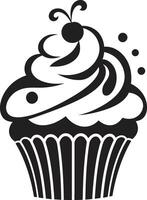 Tasty Treats Black Cupcake Baked Perfection Black Cupcake vector