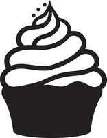 Delectable Temptation Black Cupcake Bakery Elegance Cupcake Black vector