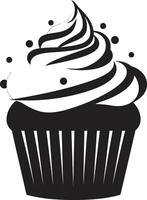 Sweet Indulgence Black Cupcake Decadent Delights Cupcake in Black vector