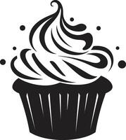 Indulgent Charm Cupcake Black Sugar Coated Elegance Black Cupcake vector