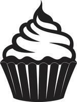 Indulgent Charm Black Cupcake Sugar Coated Elegance Black Cupcake vector