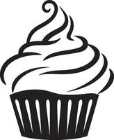 Frosted Temptation Cupcake Black Sweet Indulgence Black Cupcake vector