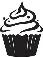 Cupcake Elegance Black Sweet Treat Mastery Black Cupcake vector